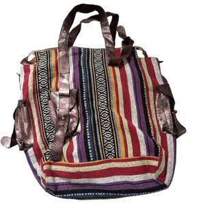 Roberta Roller Rabbit Freymann purple metallic orange woven stripes larg…